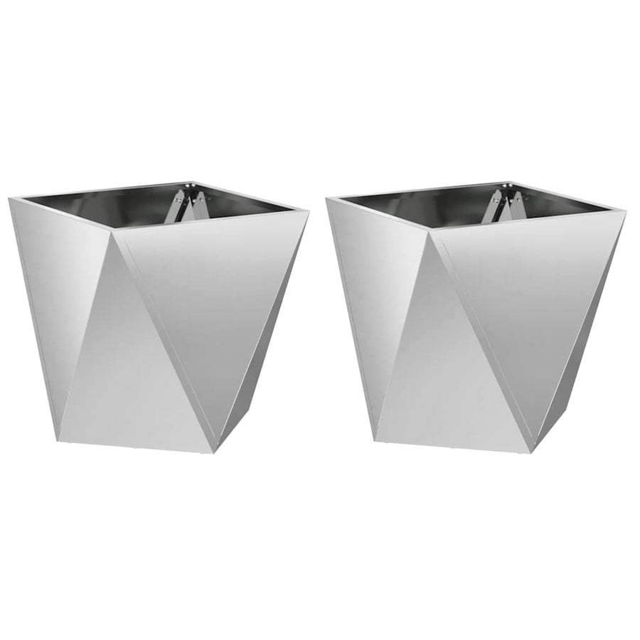 Plantenbak 2 pcs Zilver 50 x 50 x 50 cm Gegalvaniseerd staal