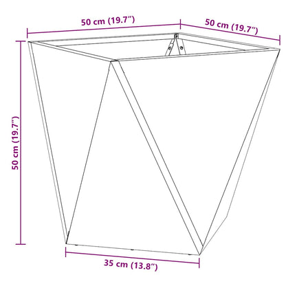 Plantenbak 2 pcs Zilver 50 x 50 x 50 cm Gegalvaniseerd staal