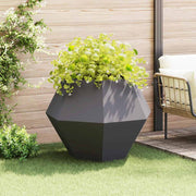 Plantenbak staal 100x100x80 cm zwart