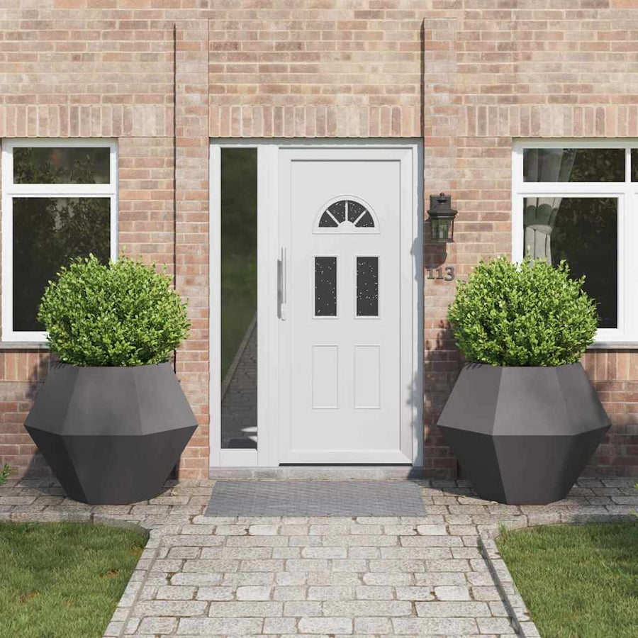 Plantenbak 2 pcs Zwart 100 x 100 x 80 cm Staal