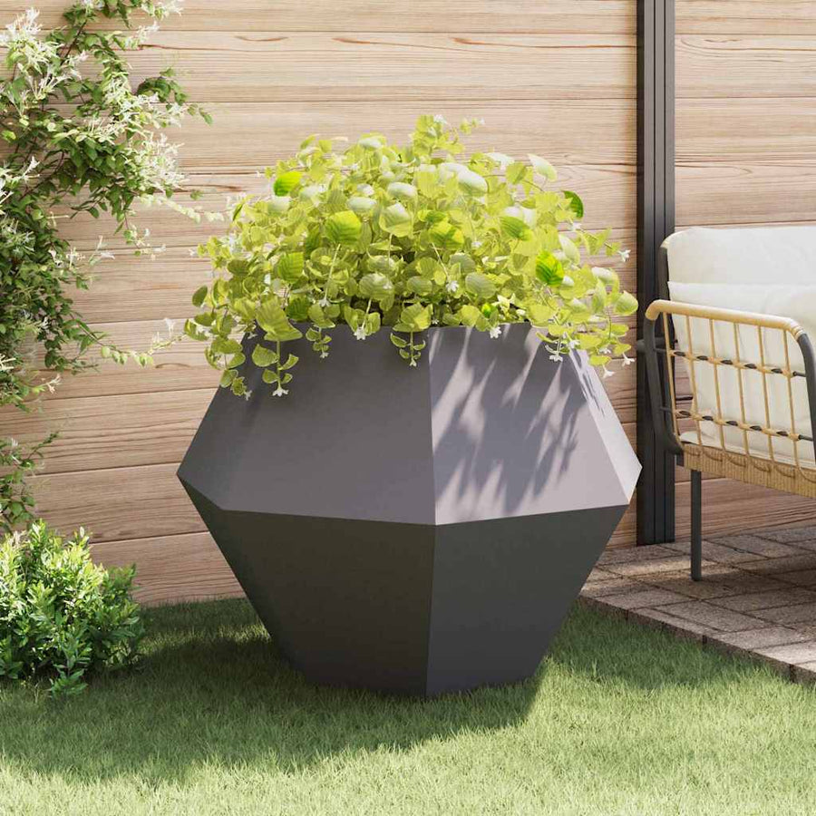 Plantenbak 2 pcs Zwart 100 x 100 x 80 cm Staal