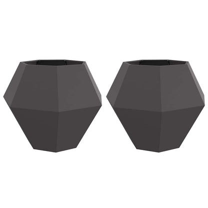 Plantenbak 2 pcs Zwart 100 x 100 x 80 cm Staal