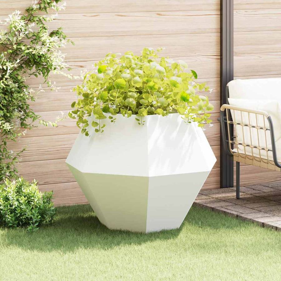 Plantenbak Wit 100 x 100 x 80 cm Staal