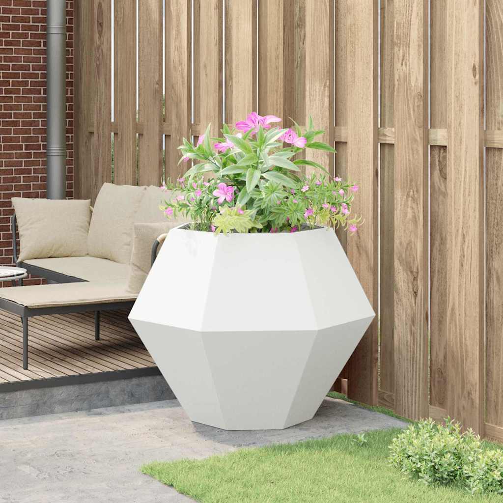 Plantenbak Wit 100 x 100 x 80 cm Staal