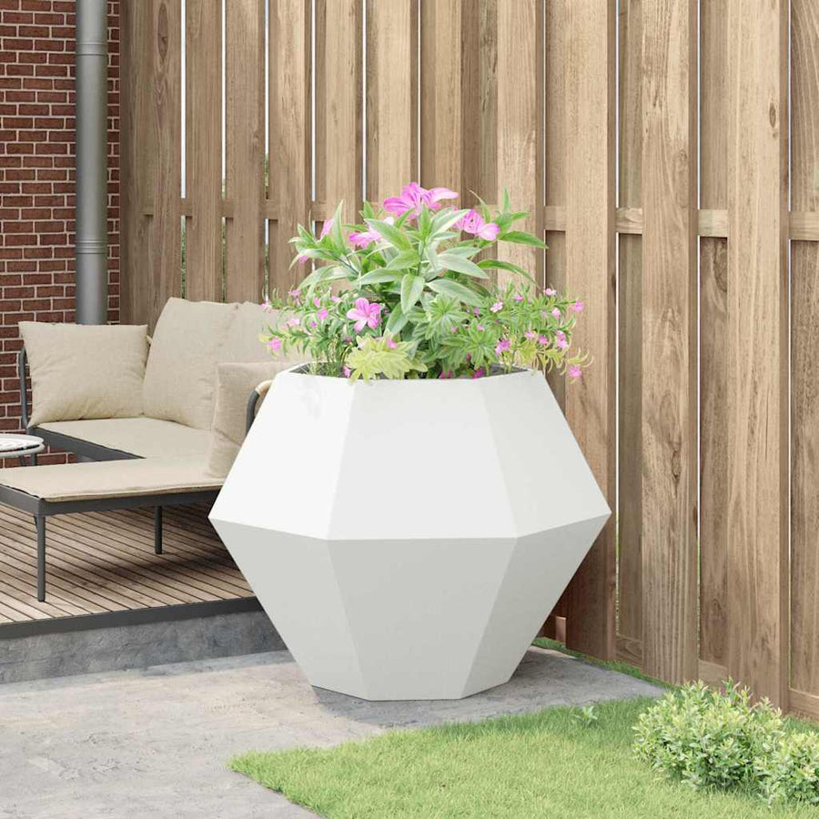 Plantenbak Wit 100 x 100 x 80 cm Staal