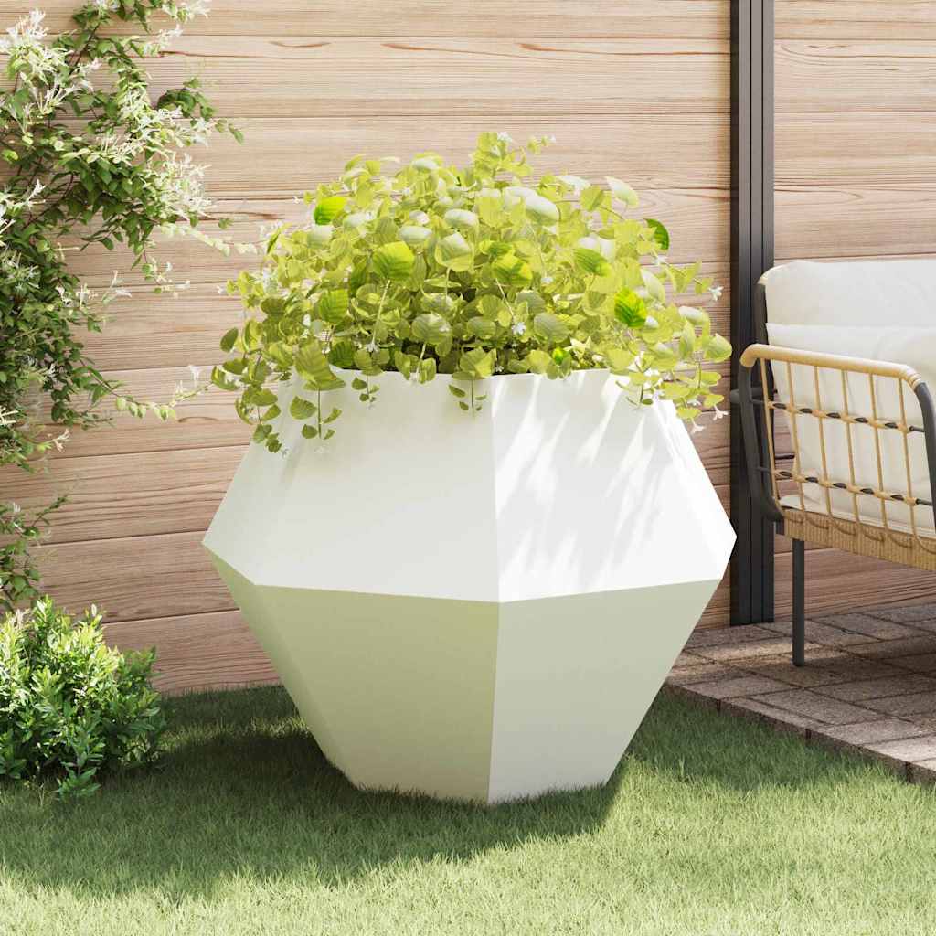 Plantenbak 2 pcs Wit 100 x 100 x 80 cm Staal