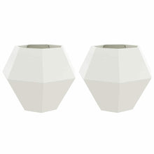 Plantenbak 2 pcs Wit 100 x 100 x 80 cm Staal