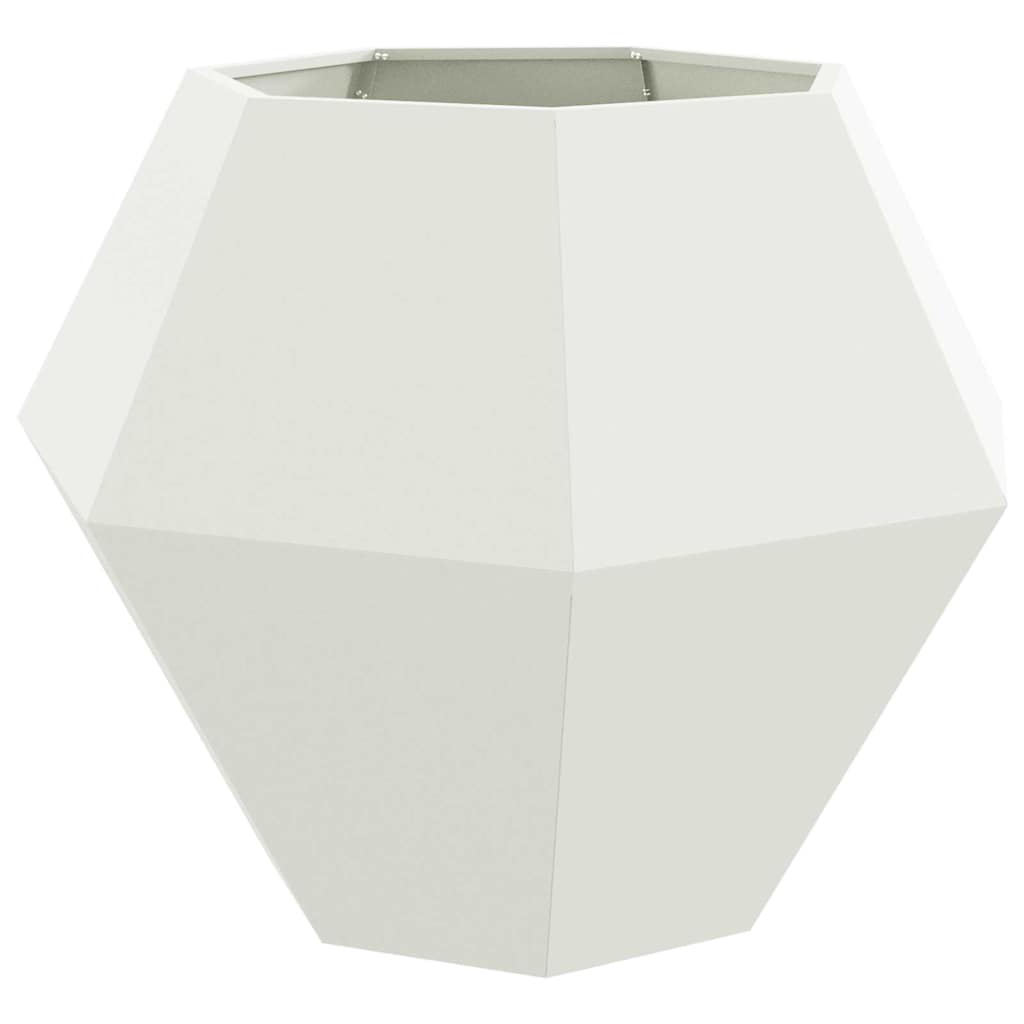 Plantenbak 2 pcs Wit 100 x 100 x 80 cm Staal