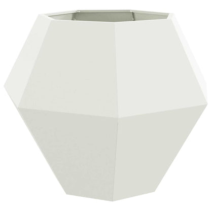 Plantenbak 2 pcs Wit 100 x 100 x 80 cm Staal