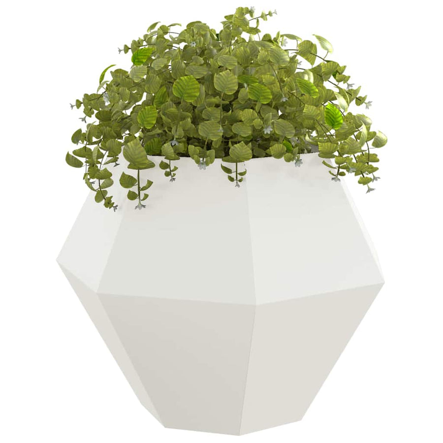 Plantenbak 2 pcs Wit 100 x 100 x 80 cm Staal