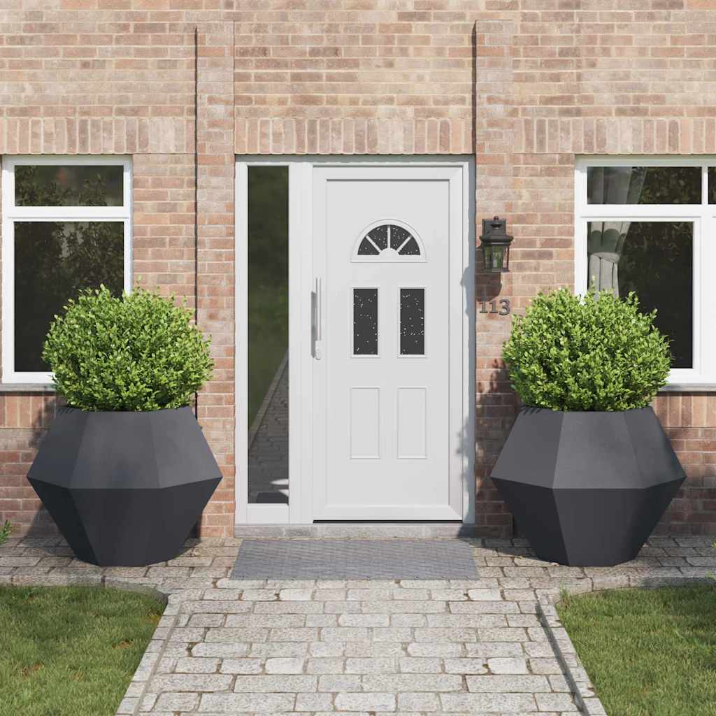 Plantenbak 2 pcs Antraciet 100 x 100 x 80 cm Staal