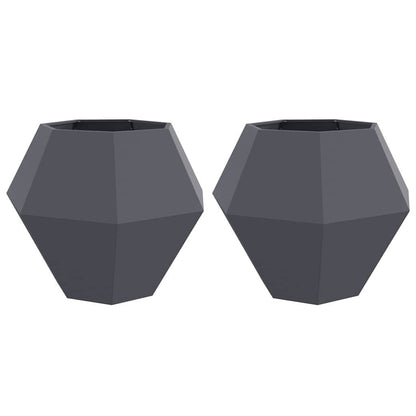 Plantenbak 2 pcs Antraciet 100 x 100 x 80 cm Staal