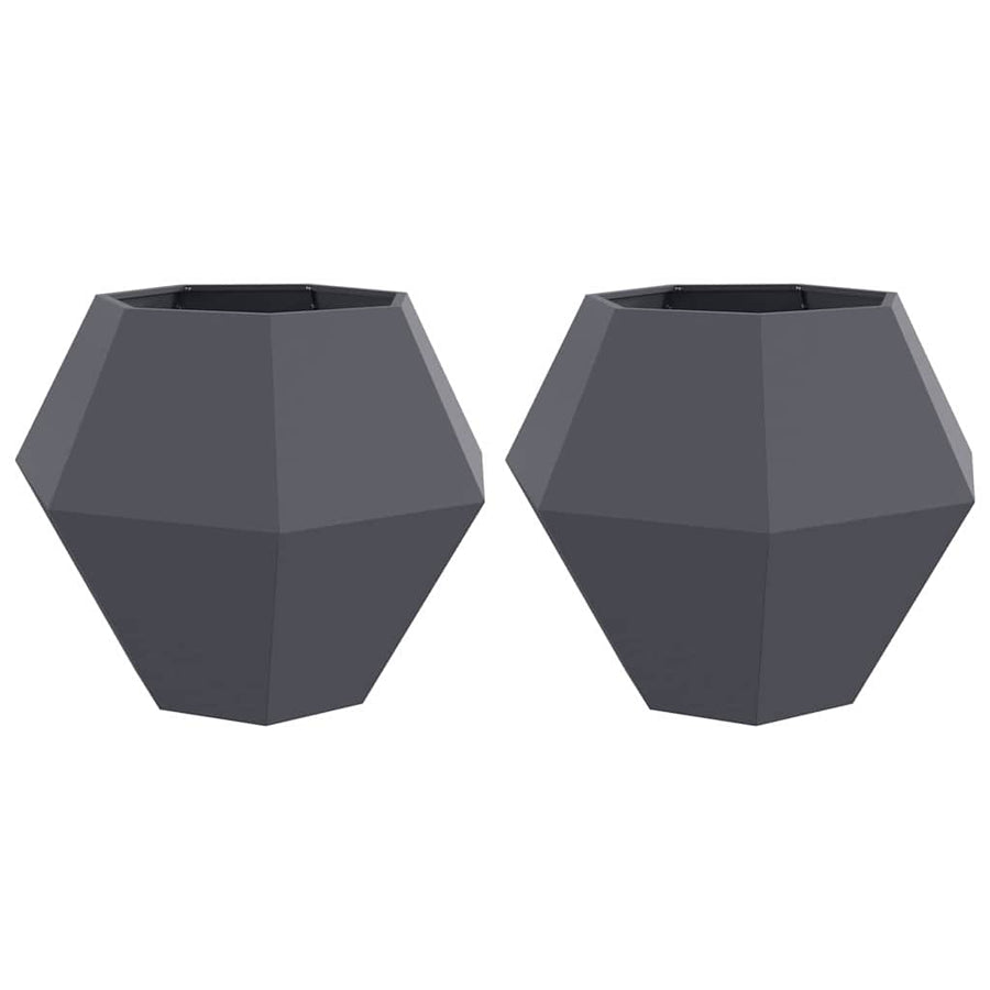 Plantenbak 2 pcs Antraciet 100 x 100 x 80 cm Staal