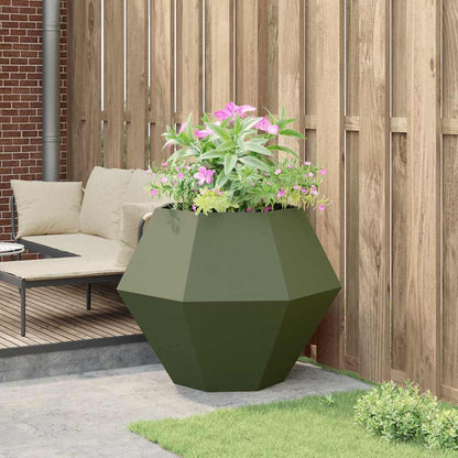 Plantenbak Olijf Groen 100 x 100 x 80 cm Staal