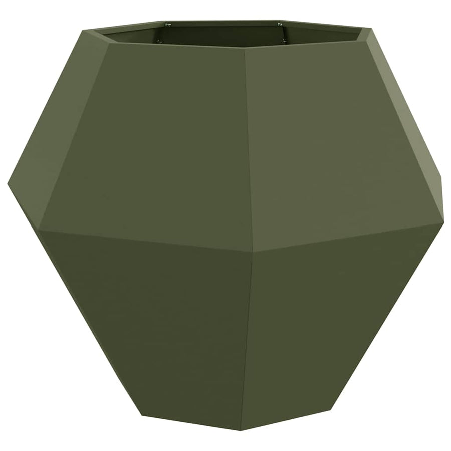 Plantenbak Olijf Groen 100 x 100 x 80 cm Staal
