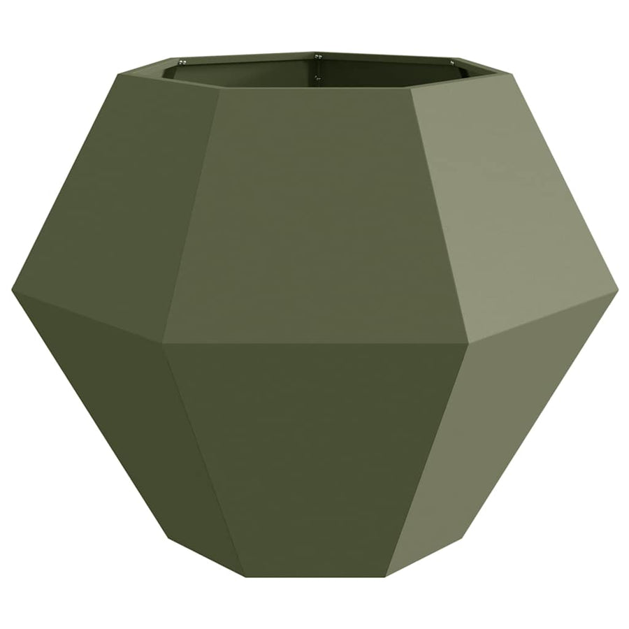 Plantenbak Olijf Groen 100 x 100 x 80 cm Staal