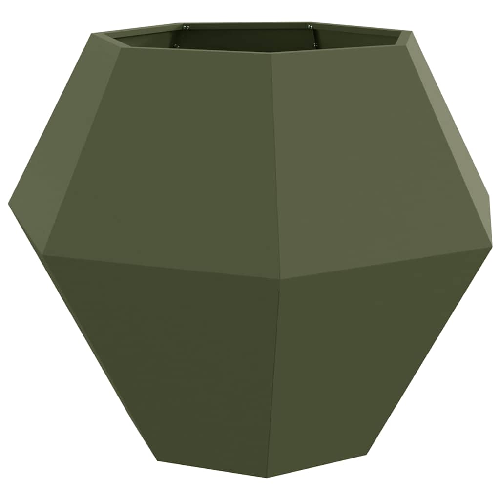 Plantenbak 2 pcs Olijf Groen 100 x 100 x 80 cm Staal