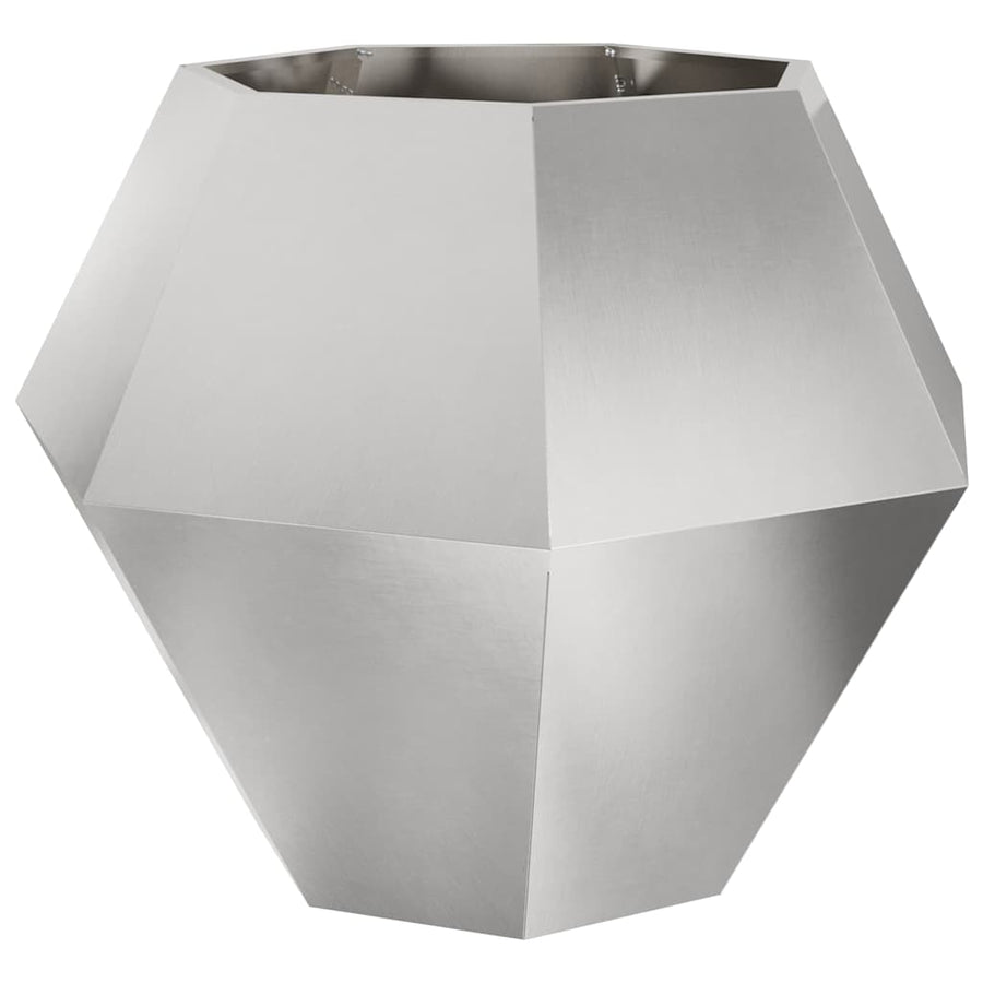 Plantenbak 2 pcs Zilver 100 x 100 x 80 cm Roestvrij staal