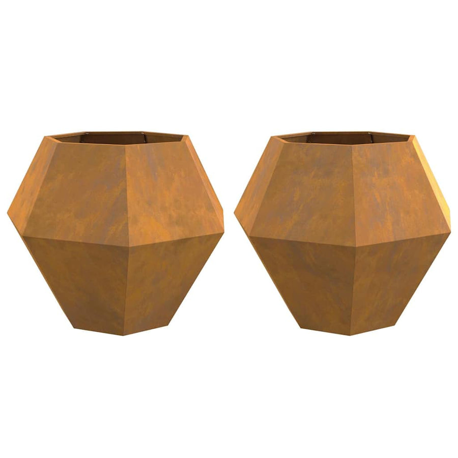 Plantenbak 2 pcs Roestig 100 x 100 x 80 cm Cortenstaal