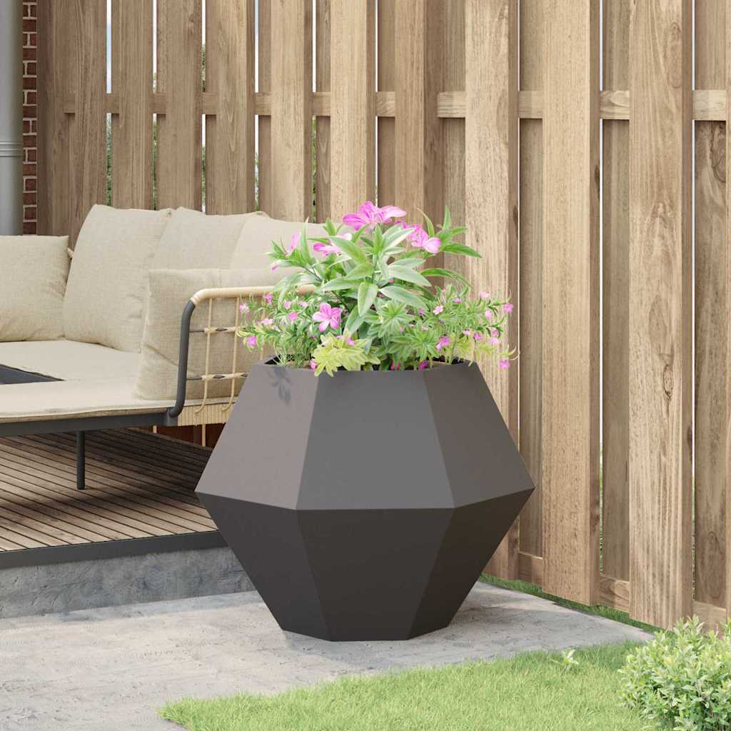Plantenbak Zwart 75 x 75 x 60 cm Staal