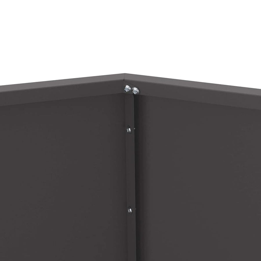 Plantenbak 2 pcs Zwart 75 x 75 x 60 cm Staal