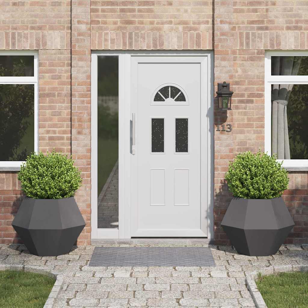 Plantenbak 2 pcs Zwart 75 x 75 x 60 cm Staal