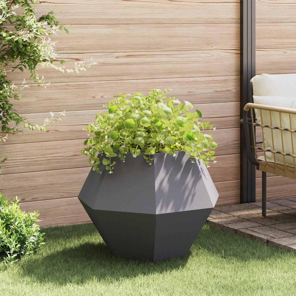 Plantenbak 2 pcs Zwart 75 x 75 x 60 cm Staal