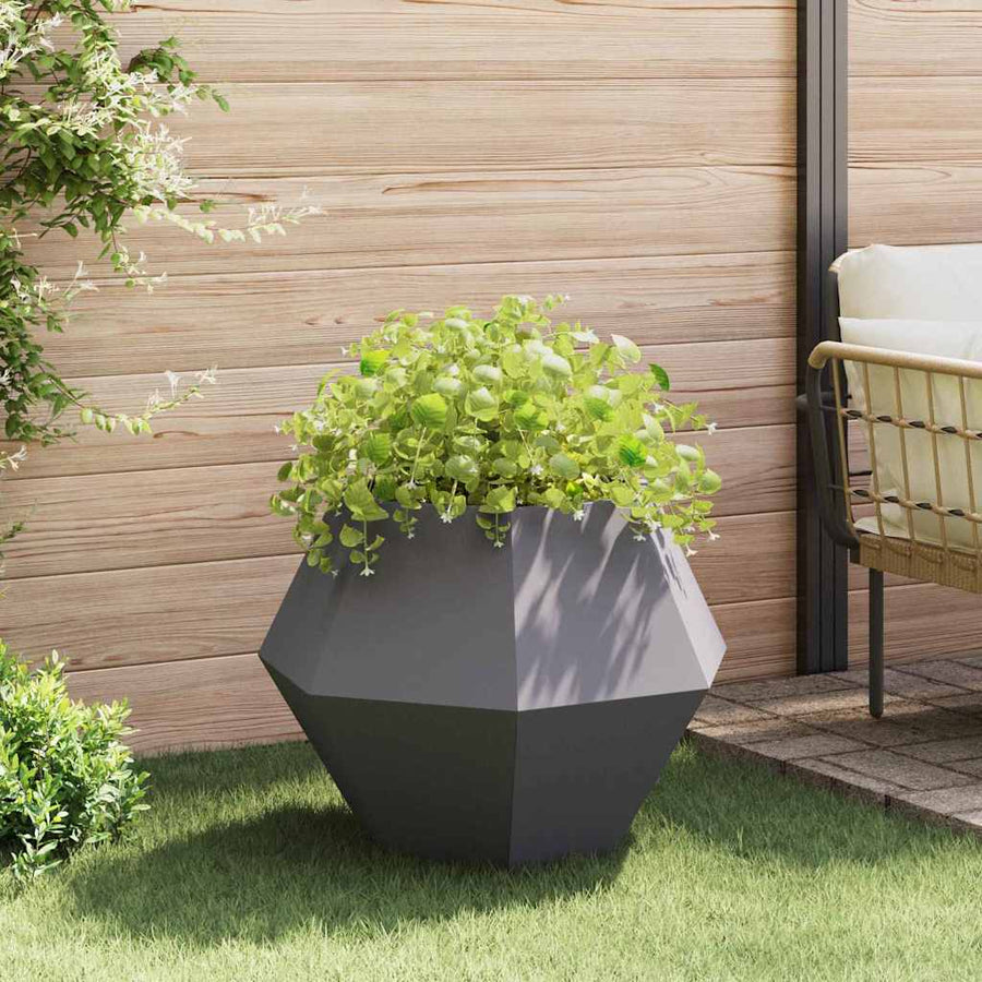 Plantenbak 2 pcs Zwart 75 x 75 x 60 cm Staal