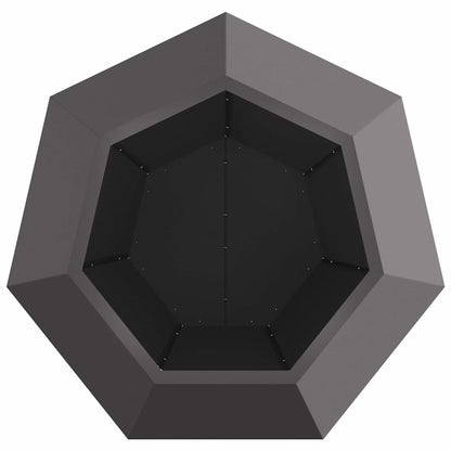 Plantenbak 2 pcs Zwart 75 x 75 x 60 cm Staal