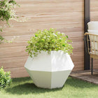 White Planter 75 x 75 x 60 cm Steel