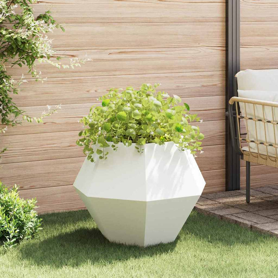 Plantenbak 2 pcs Wit 75 x 75 x 60 cm Staal
