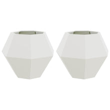 Plantenbak 2 pcs Wit 75 x 75 x 60 cm Staal