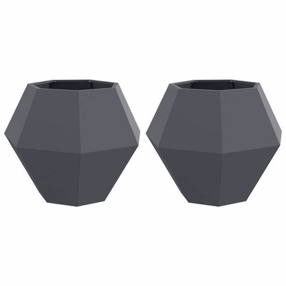Plantenbak 2 pcs Antraciet 75 x 75 x 60 cm Staal