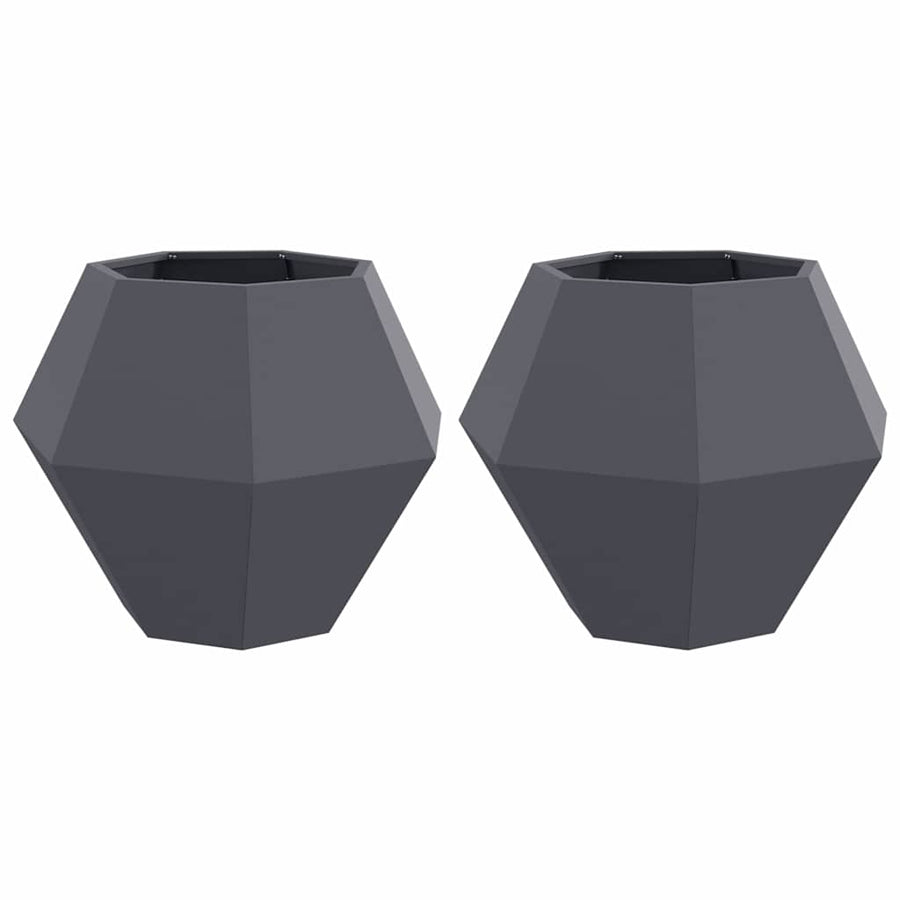 Plantenbak 2 pcs Antraciet 75 x 75 x 60 cm Staal