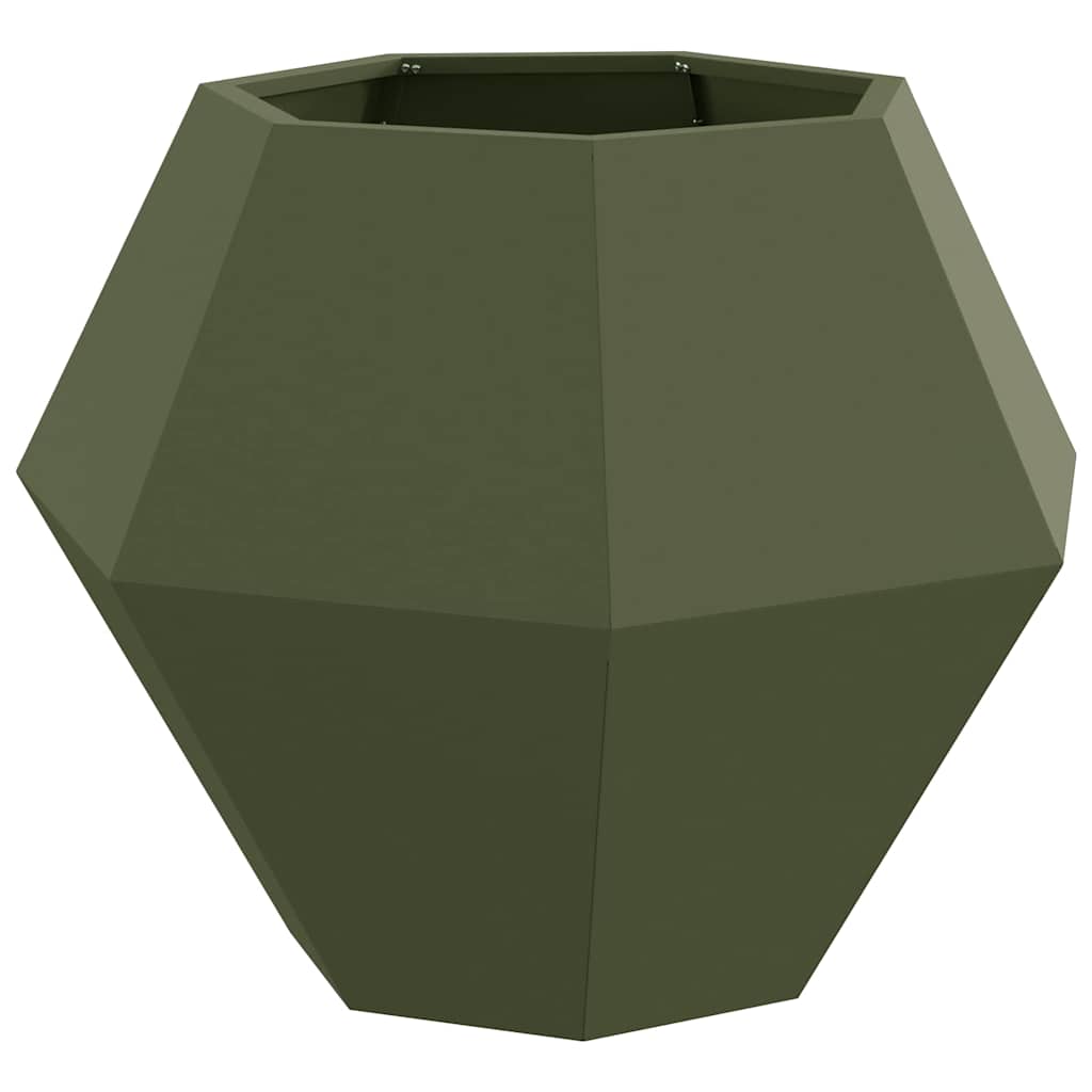Plantenbak Olijf Groen 75 x 75 x 60 cm Staal