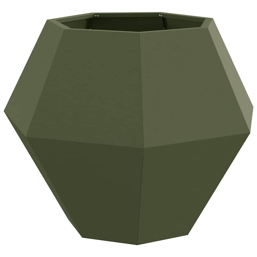 Plantenbak Olijf Groen 75 x 75 x 60 cm Staal
