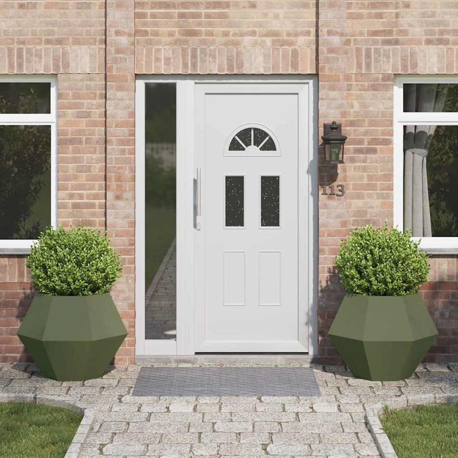 Plantenbak 2 pcs Olijf Groen 75 x 75 x 60 cm Staal