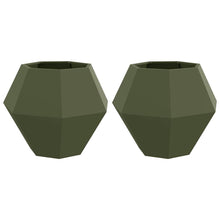 Plantenbak 2 pcs Olijf Groen 75 x 75 x 60 cm Staal