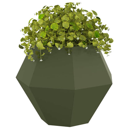 Plantenbak 2 pcs Olijf Groen 75 x 75 x 60 cm Staal