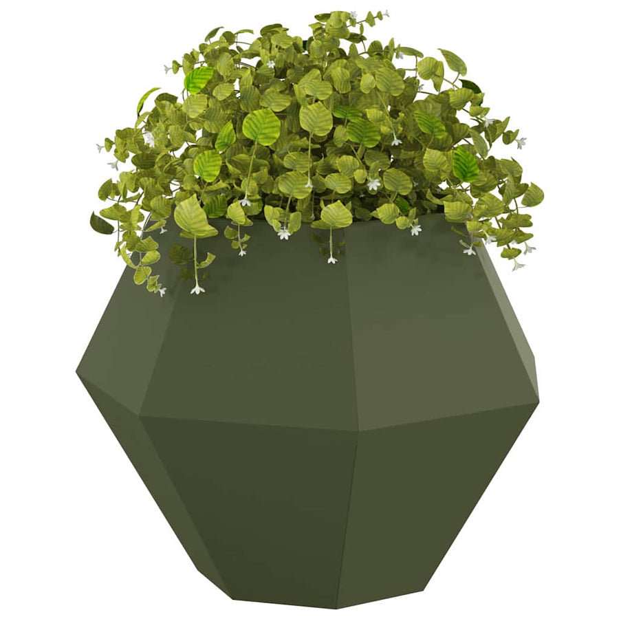 Plantenbak 2 pcs Olijf Groen 75 x 75 x 60 cm Staal