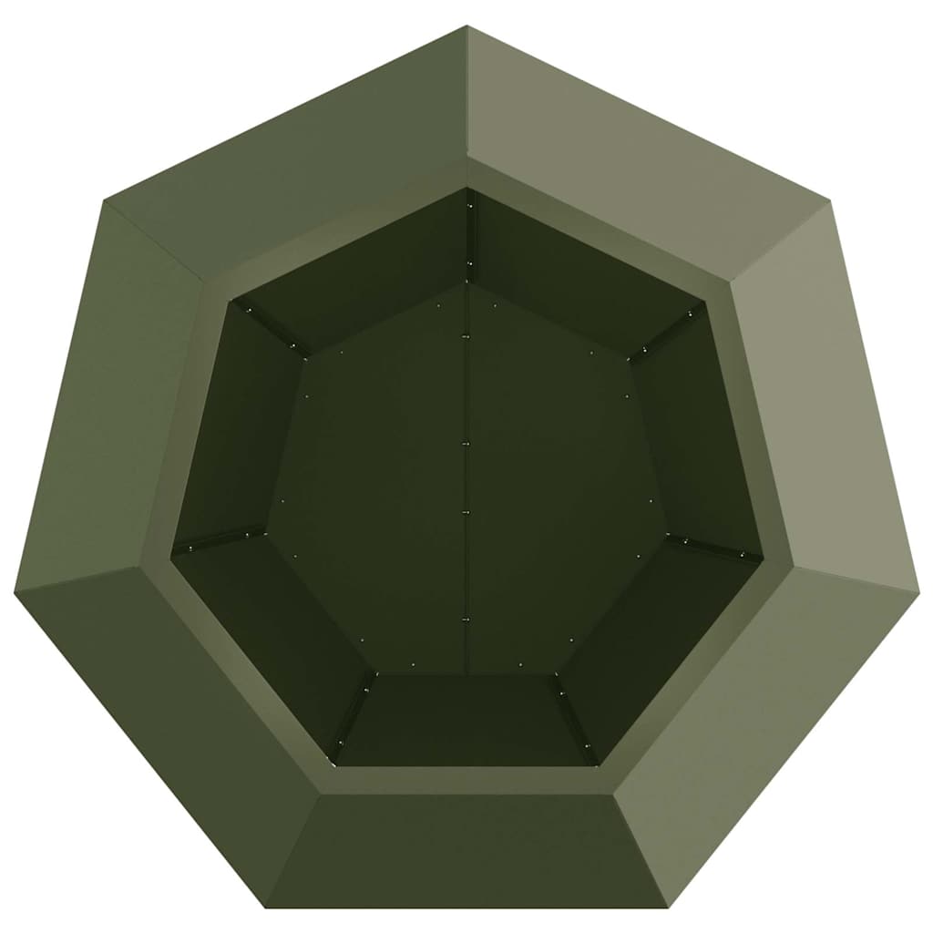 Plantenbak 2 pcs Olijf Groen 75 x 75 x 60 cm Staal