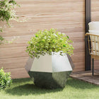 Plantenbak 75x75x60 cm roestvrij staal zilver