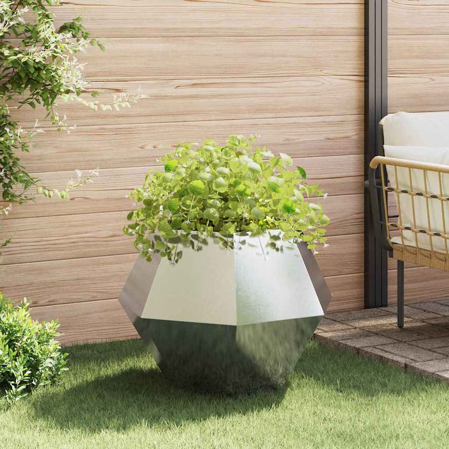 Plantenbak 2 pcs Zilver 75 x 75 x 60 cm Roestvrij staal