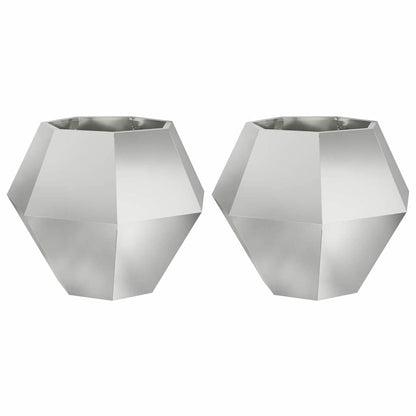 Plantenbak 2 pcs Zilver 75 x 75 x 60 cm Gegalvaniseerd staal