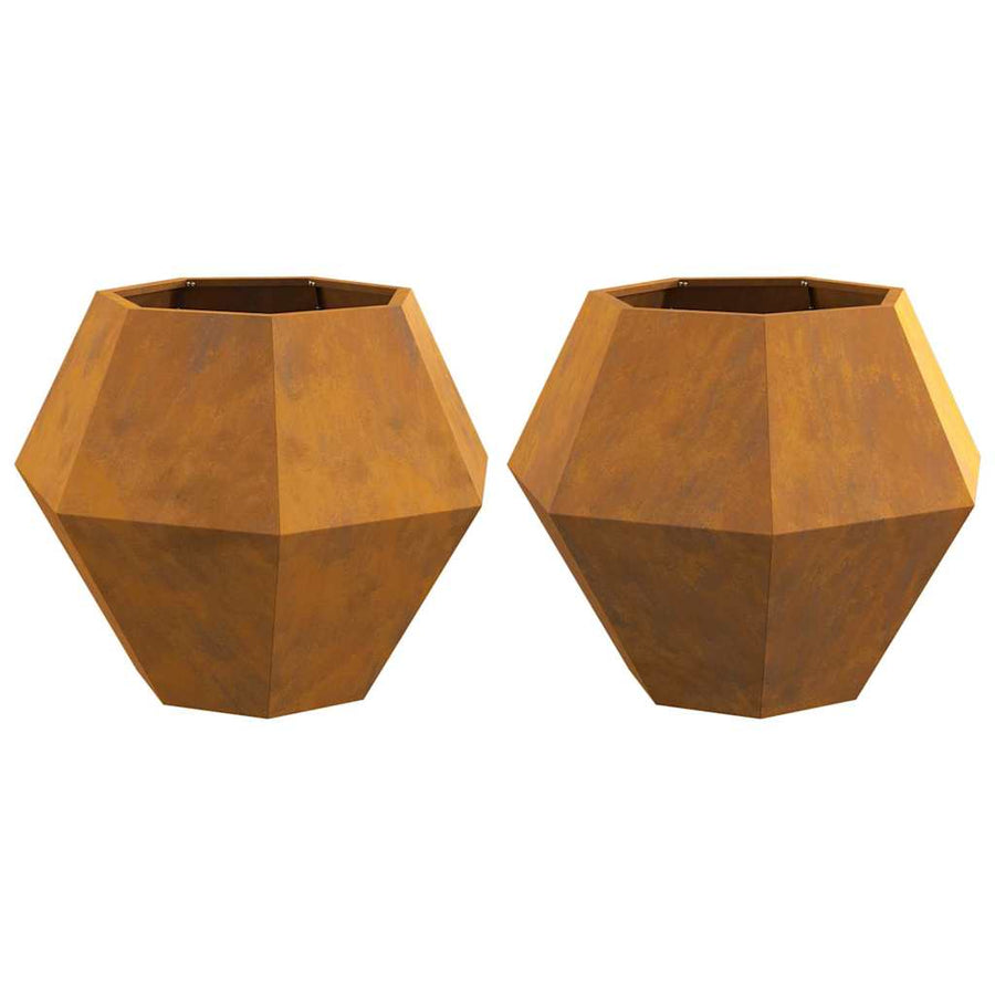 Plantenbak 2 pcs Roestig 75 x 75 x 60 cm Cortenstaal