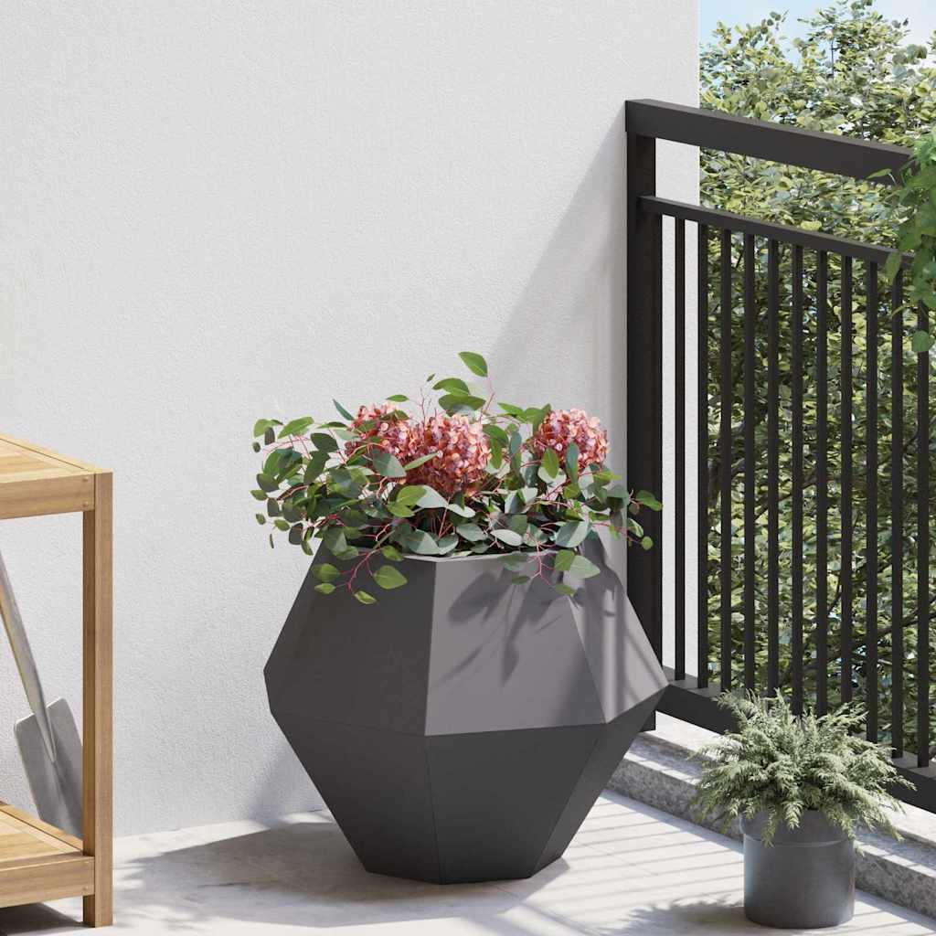 Plantenbak 2 pcs Zwart 50 x 50 x 40 cm Staal