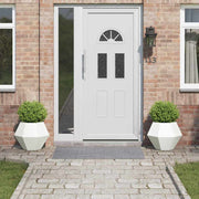 Plantenbak staal 2 stuks 50x50x40 cm wit