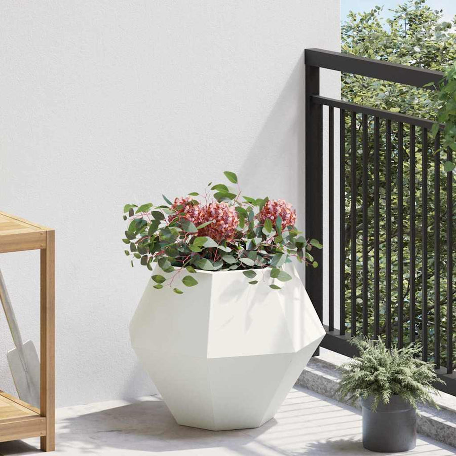 Plantenbak 2 pcs Wit 50 x 50 x 40 cm Staal