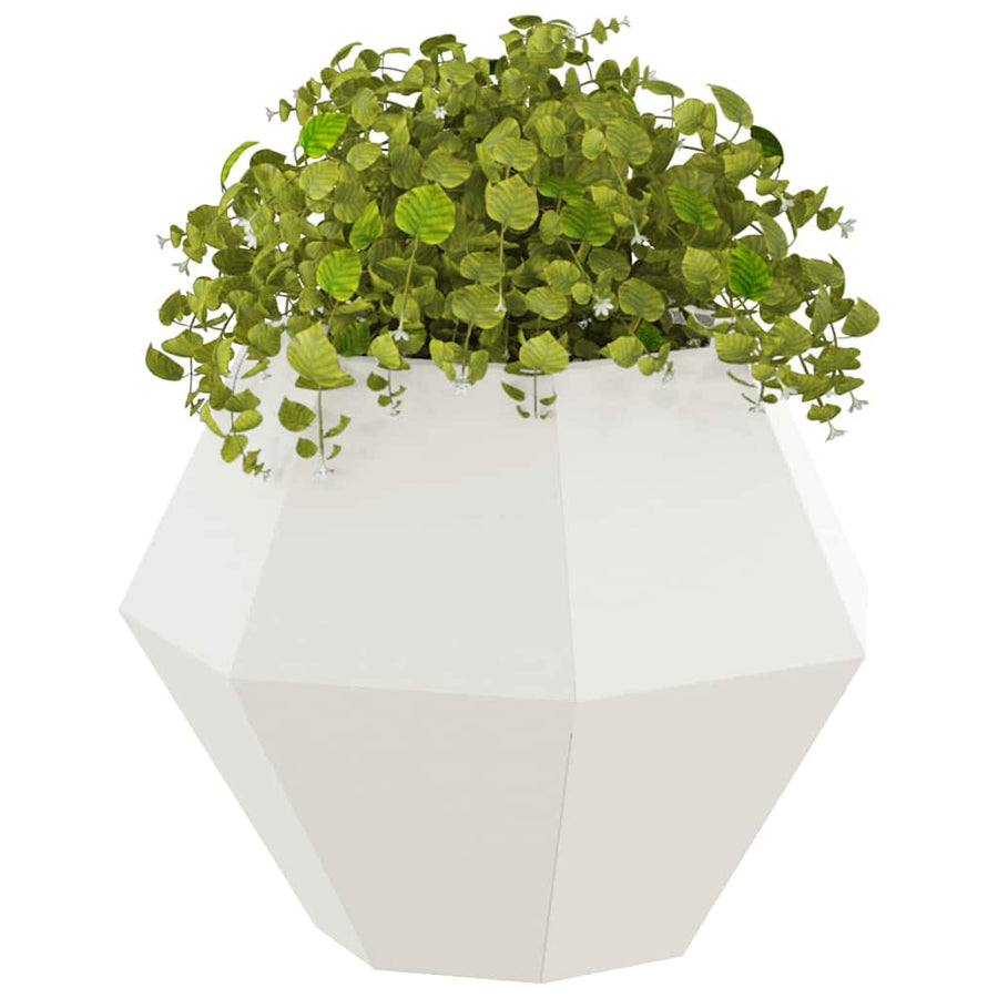 Plantenbak 2 pcs Wit 50 x 50 x 40 cm Staal