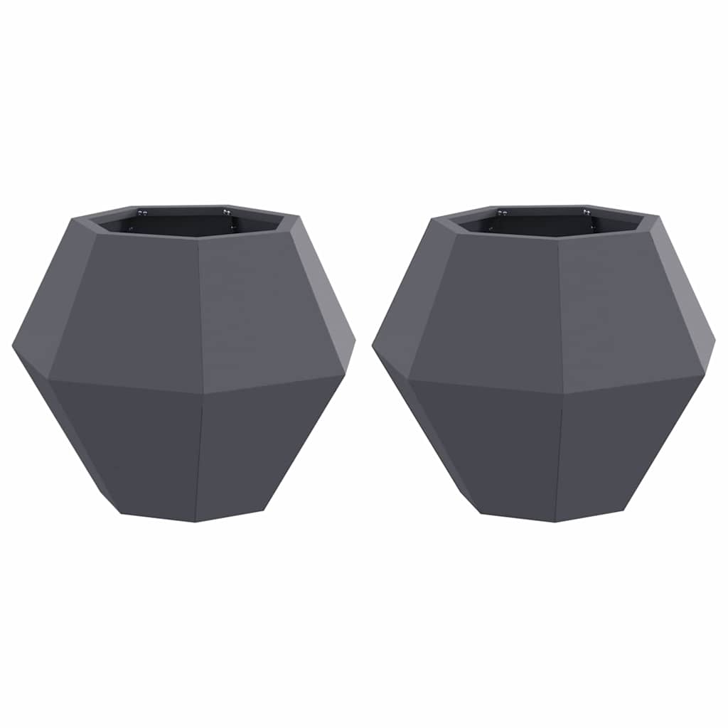 Plantenbak 2 pcs Antraciet 50 x 50 x 40 cm Staal